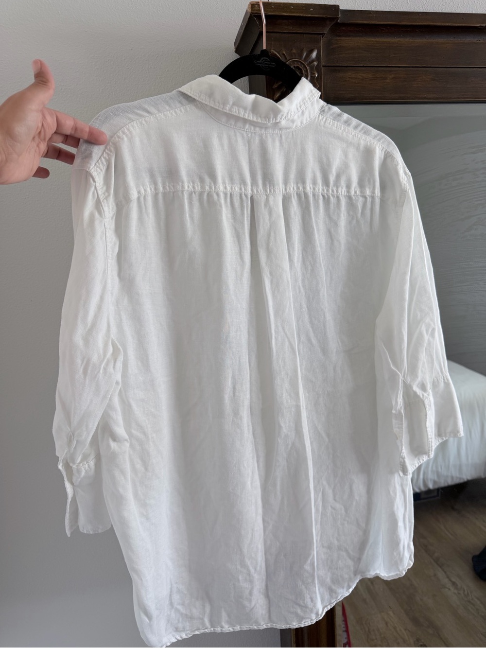 Zara White Relaxed Linen Button-Up Shirt - Picture 2 of 5